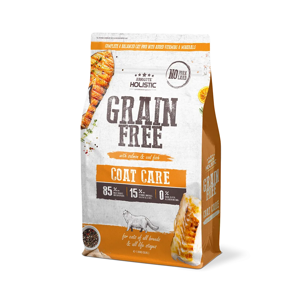Absolute Holistic Cat Grain Free Coat Care Salmon & Cod Fish 3lb