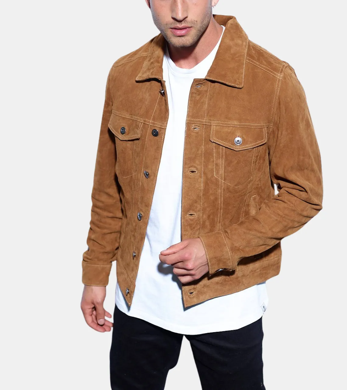 Alarick Men's Brown Suede Leather Jacket