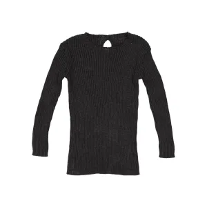 ANALOGIE BY LIL LEGS HEATHER GREY RIBBED KNIT SWEATER