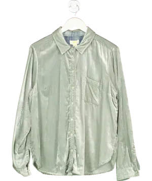 Anthropologie Maeve Green Velvet Button Down Blouse UK 16