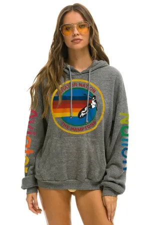AVIATOR NATION HAMPTONS RELAXED PULLOVER HOODIE - HEATHER GREY