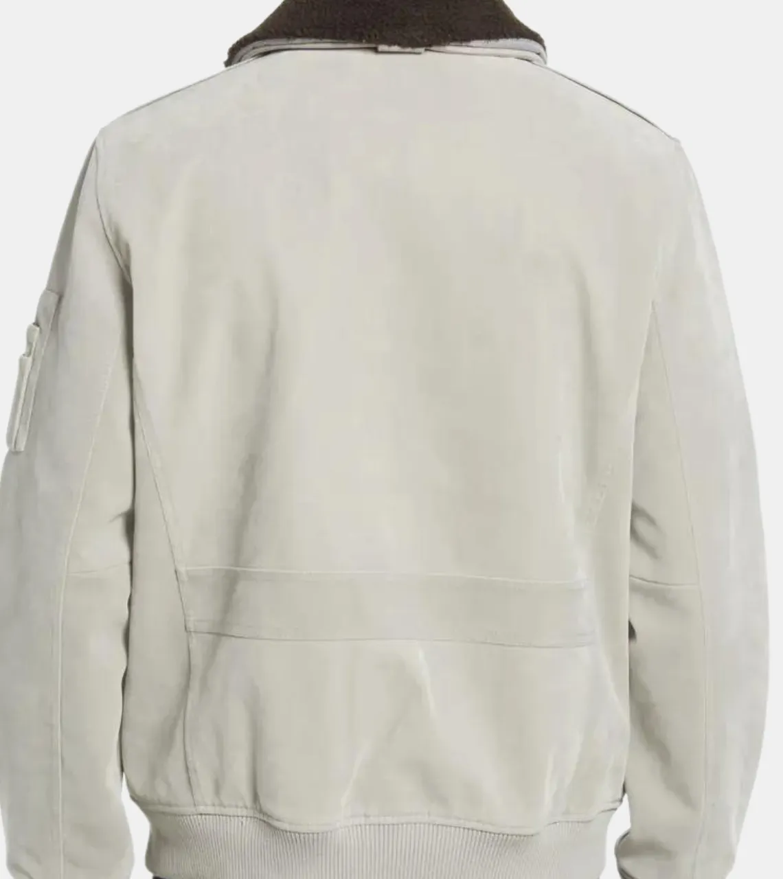 Blaire Men's Ivory Suede Leather Aviator Jacket
