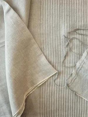 Borderless Silver Linen Tissue Saree