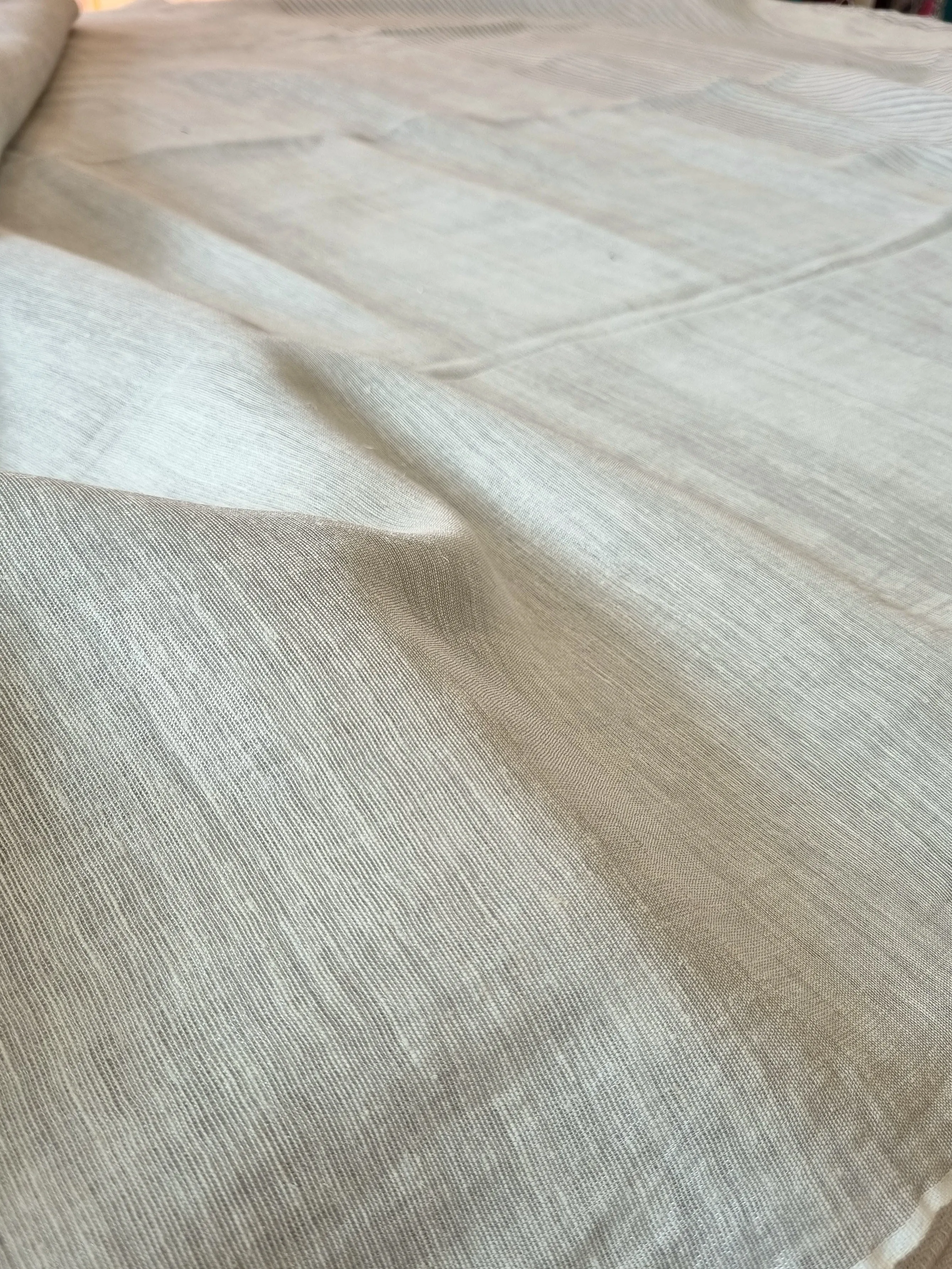 Borderless Silver Linen Tissue Saree