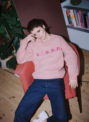 c.l.e.a.n. Logo Sweat Fuchsia on Pink