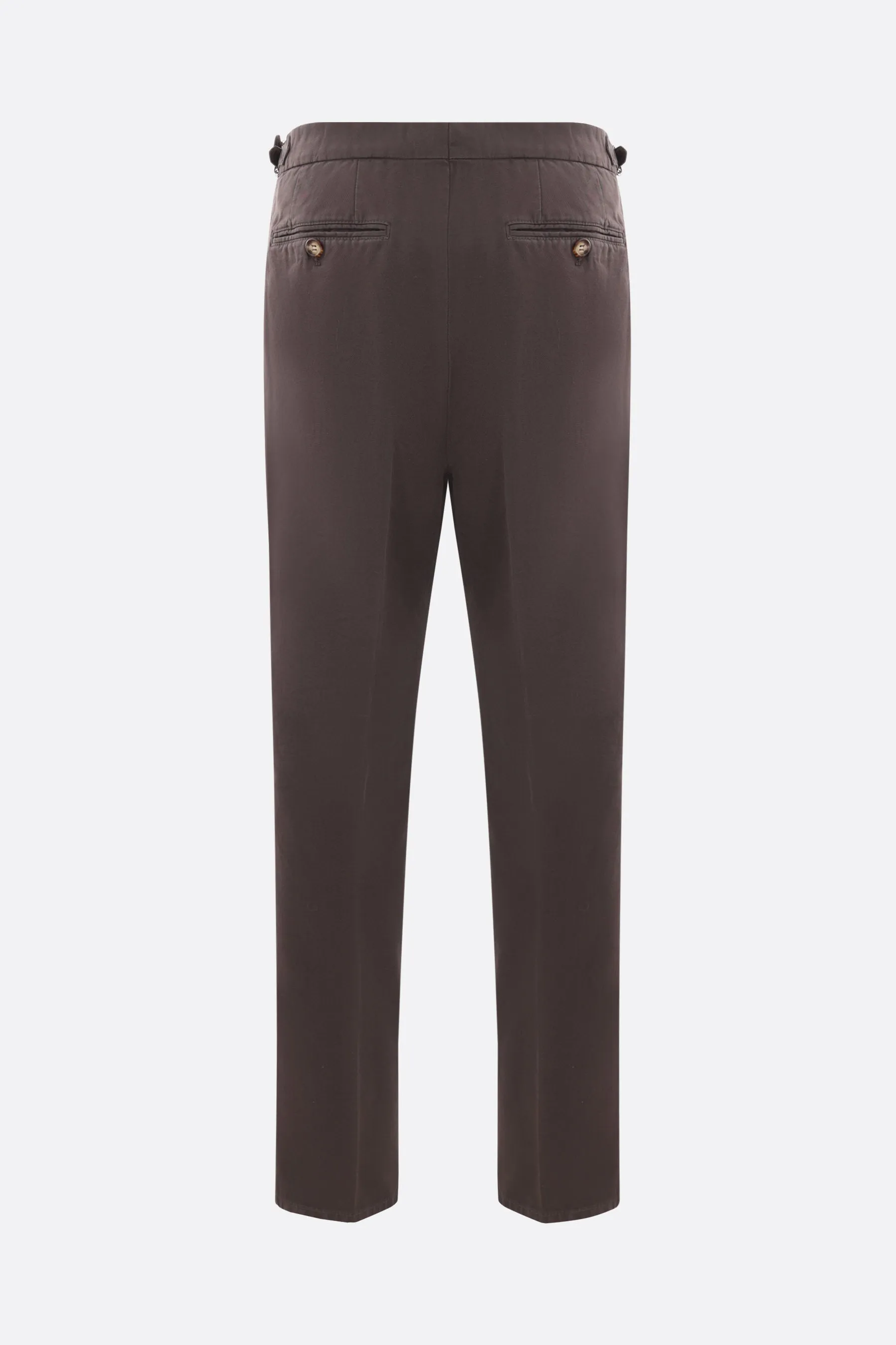Double Pleated Gabardine Cotton Trousers
