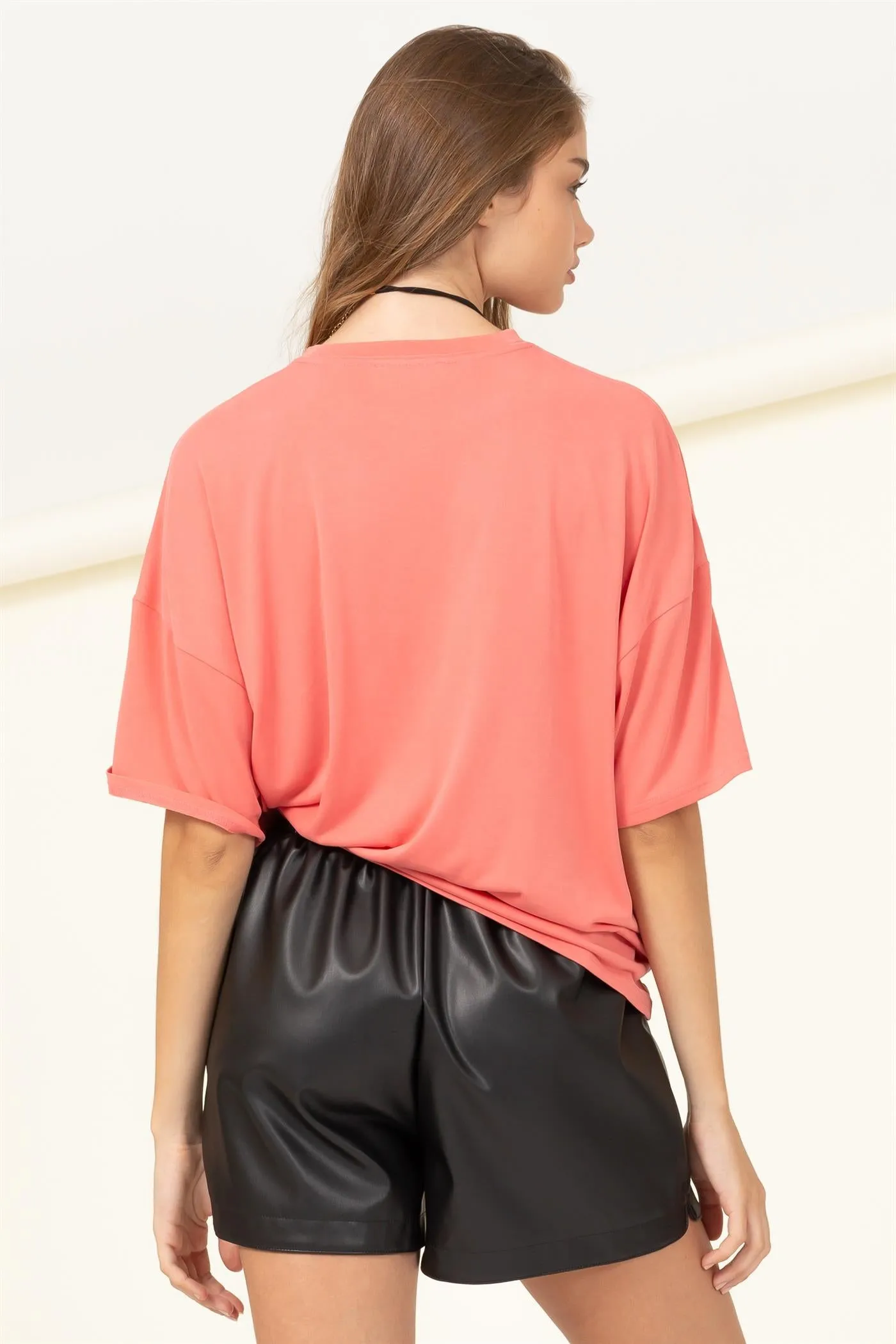 DZ23A156-OVERSIZED SHORT SLEEVE BASIC TOP