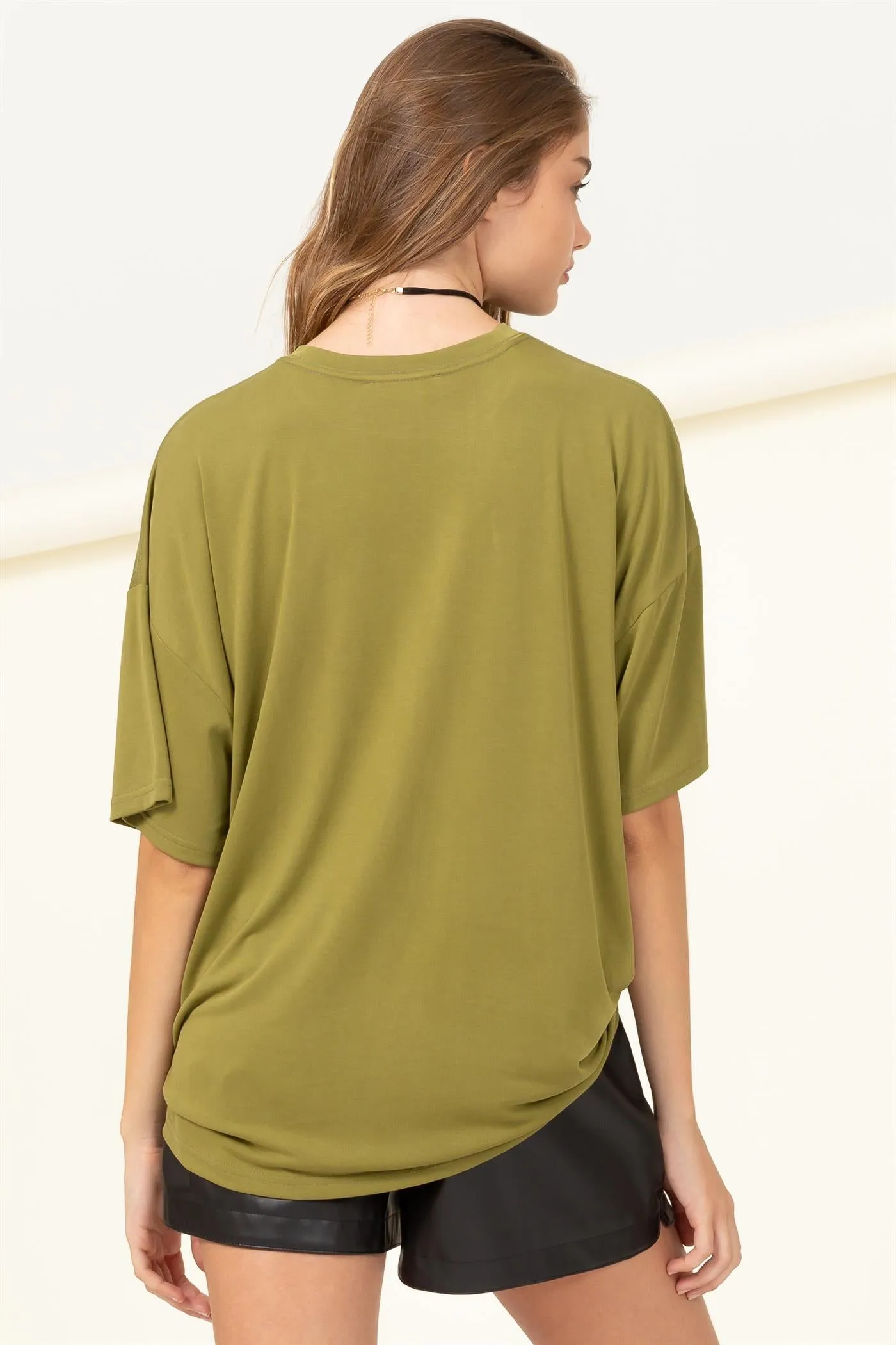 DZ23A156-OVERSIZED SHORT SLEEVE BASIC TOP