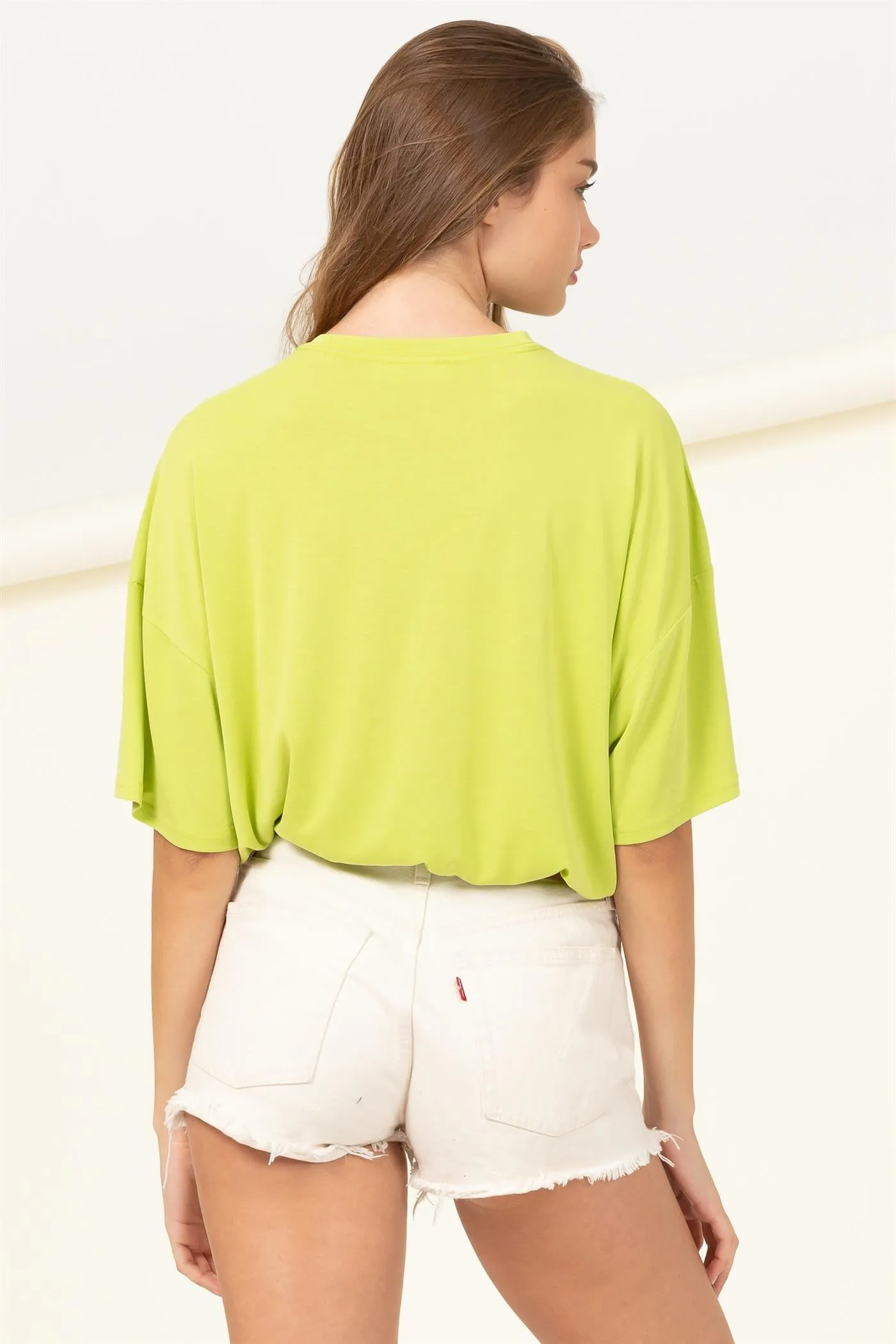 DZ23A156-OVERSIZED SHORT SLEEVE BASIC TOP