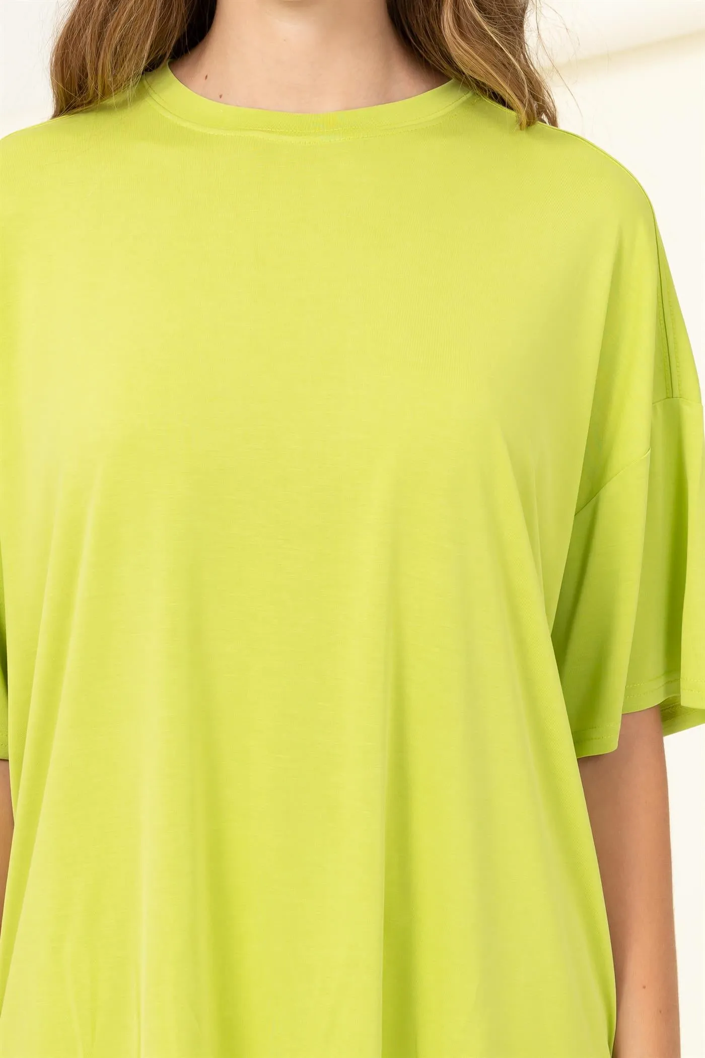 DZ23A156-OVERSIZED SHORT SLEEVE BASIC TOP