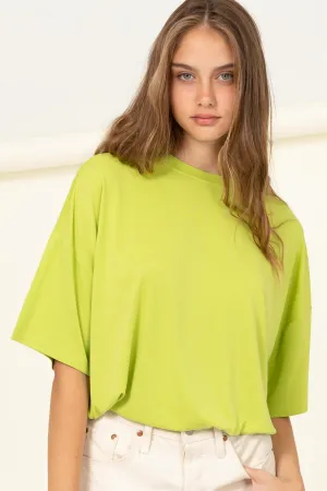 DZ23A156-OVERSIZED SHORT SLEEVE BASIC TOP