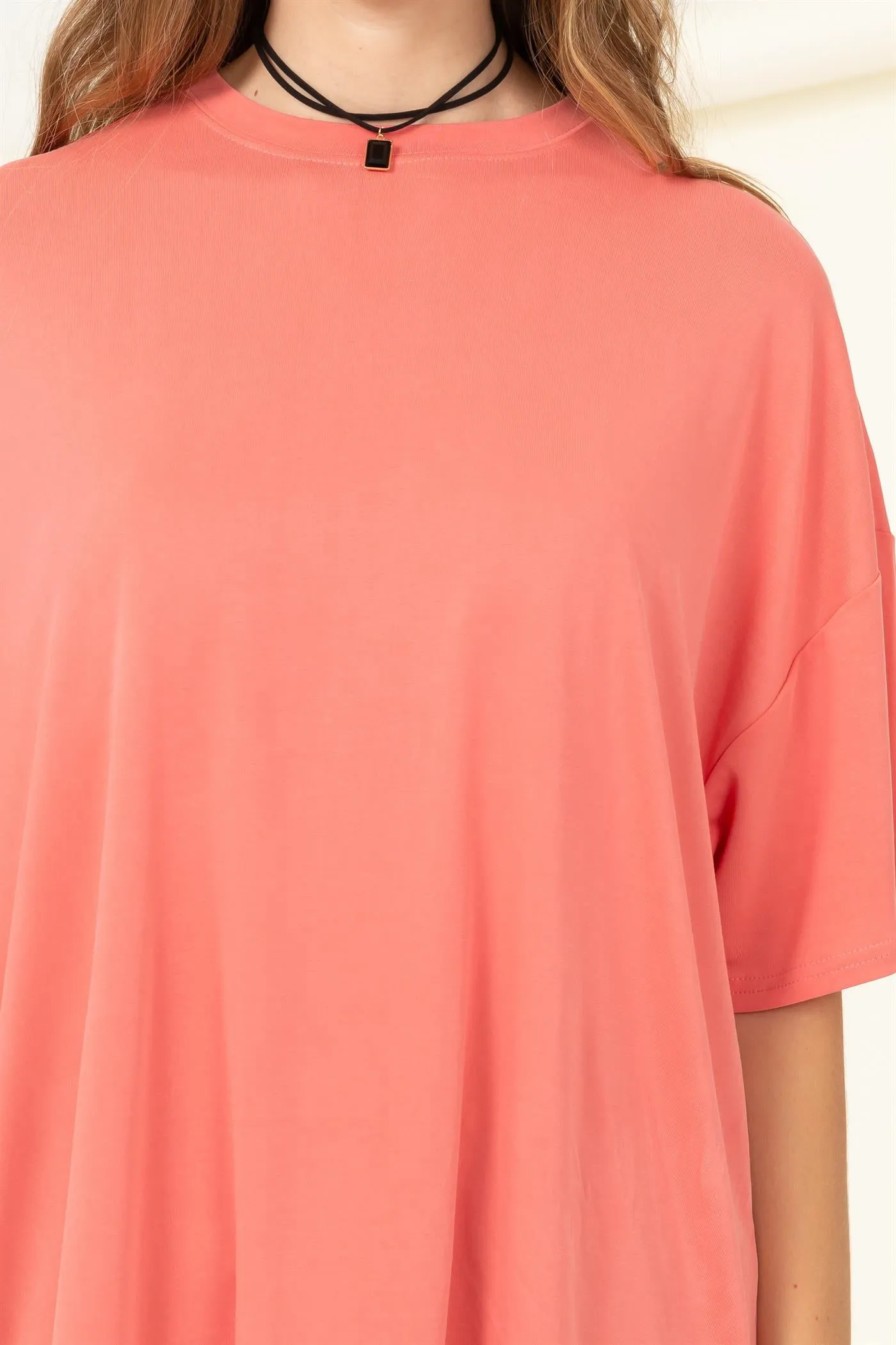 DZ23A156-OVERSIZED SHORT SLEEVE BASIC TOP