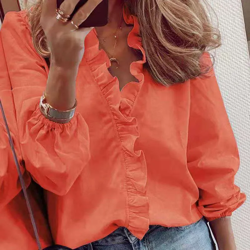 Elegant ruffles blouse