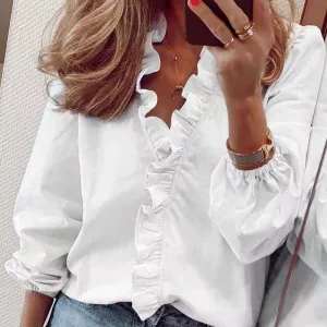 Elegant ruffles blouse