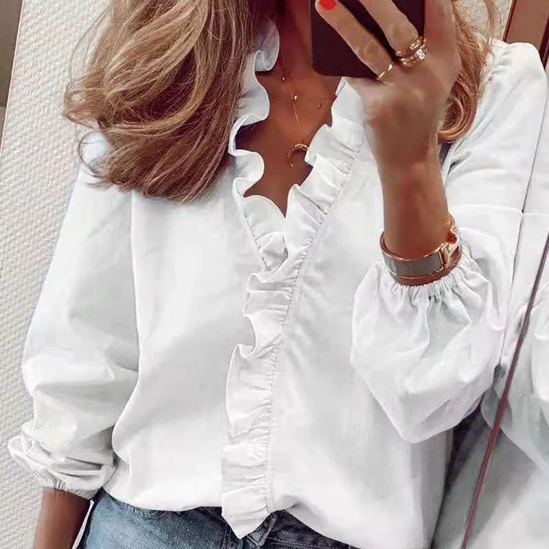 Elegant ruffles blouse