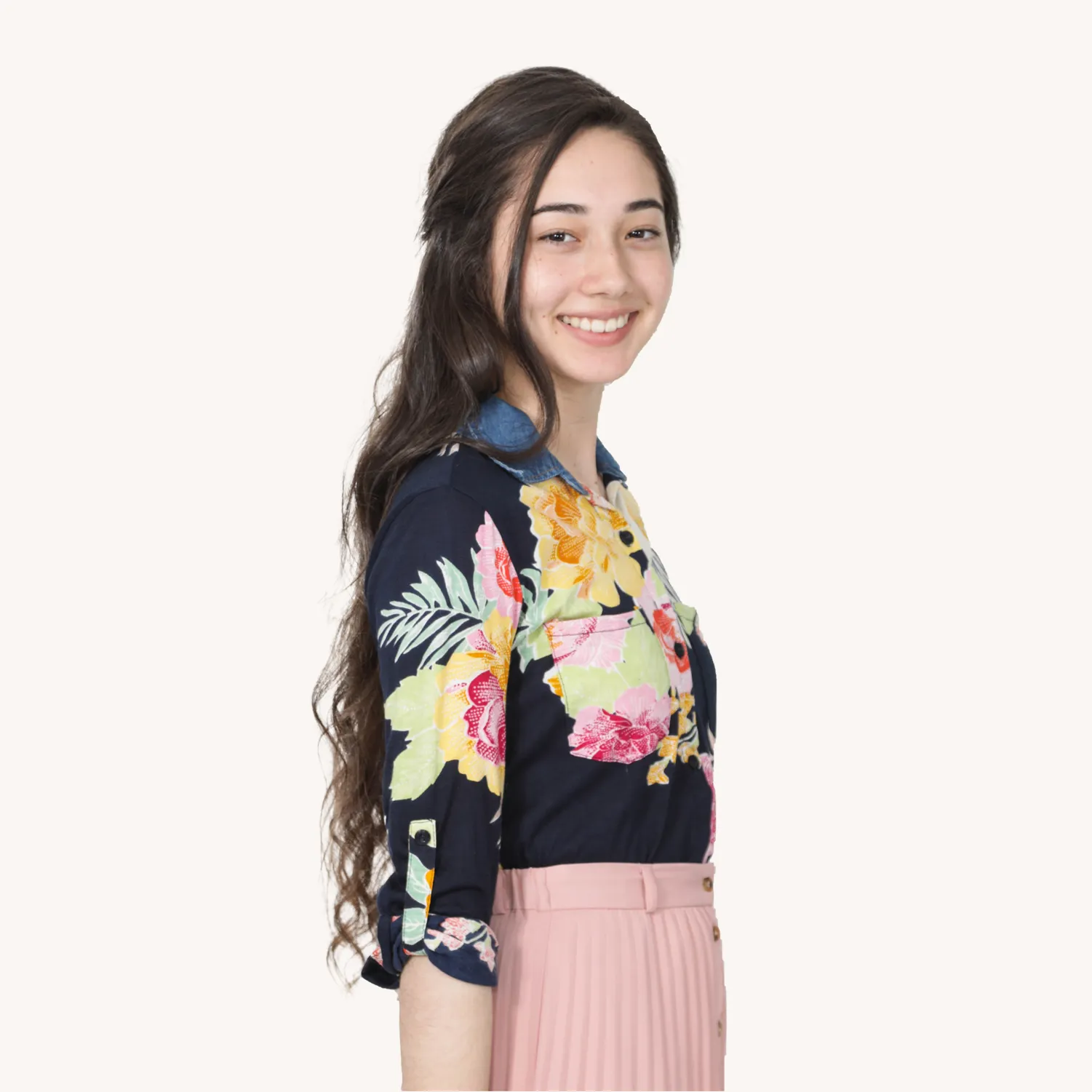 Floral Print Button Down Blouse