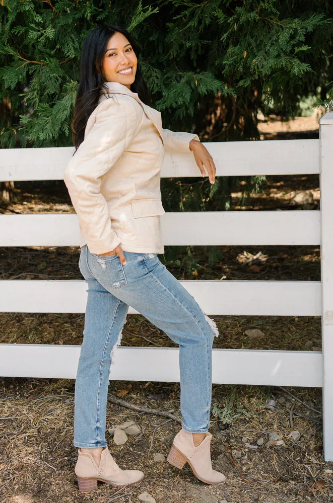 Gale High Rise Ripped Boyfriend Fit Jeans