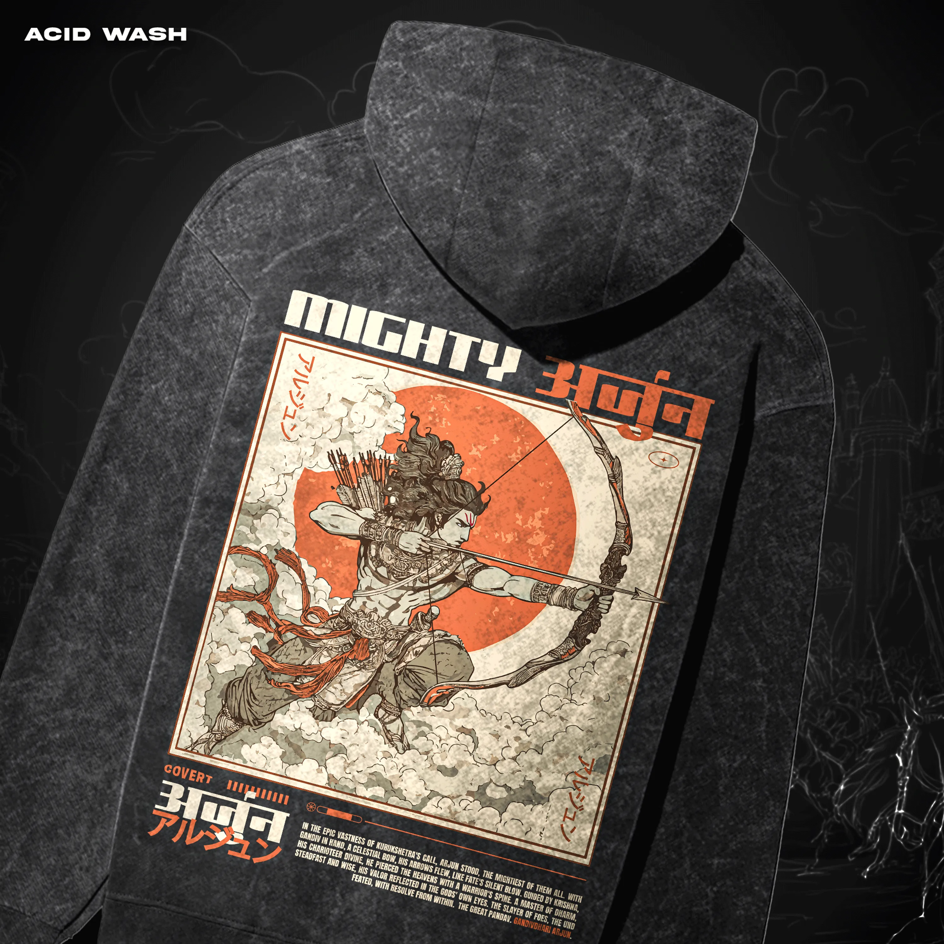 Gandivdhari Arjun Acid Wash Hoodie