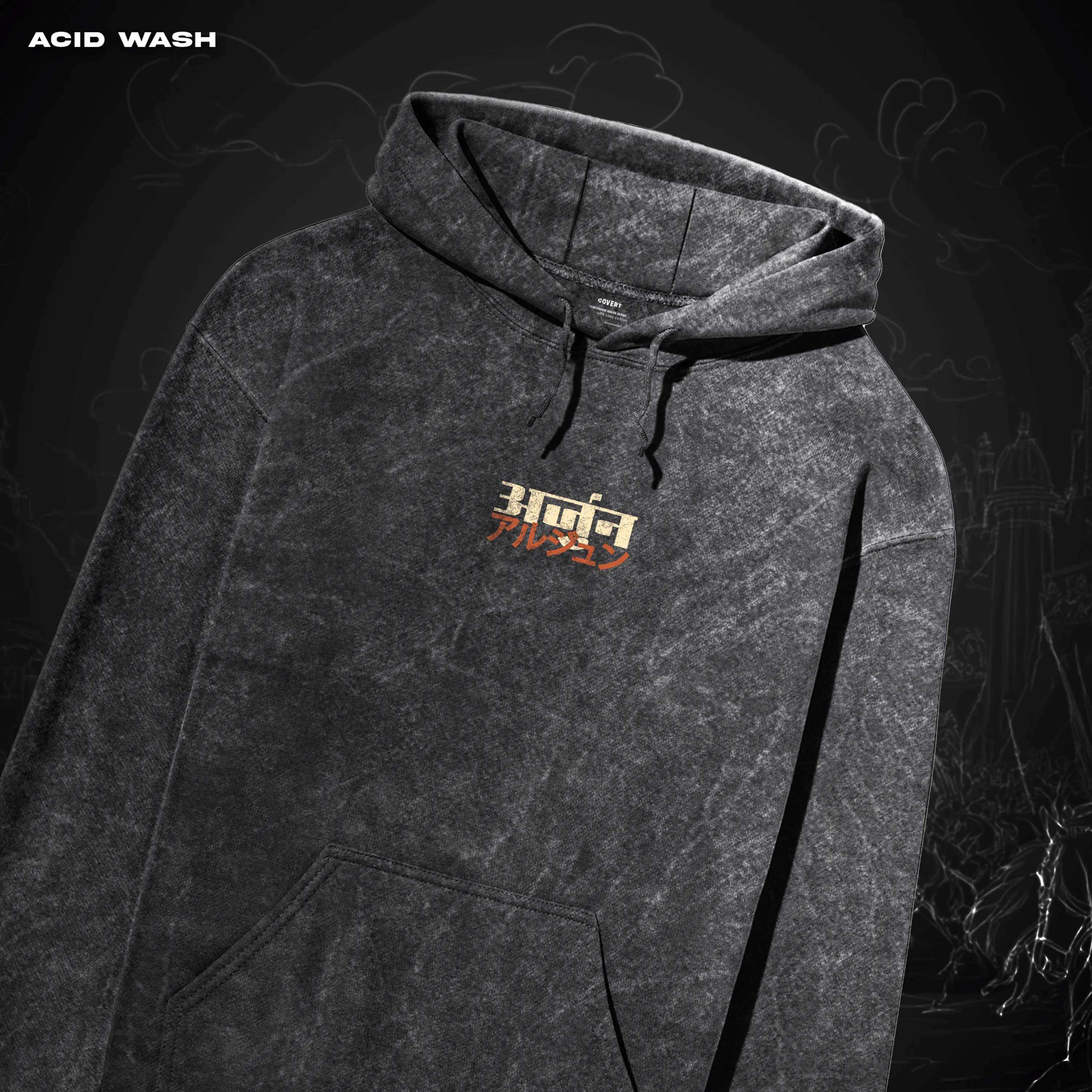 Gandivdhari Arjun Acid Wash Hoodie