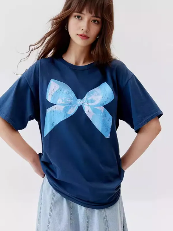Kayla Butterfly T-shirt For Women, Simple Style, Round Neck And Short Sleeves