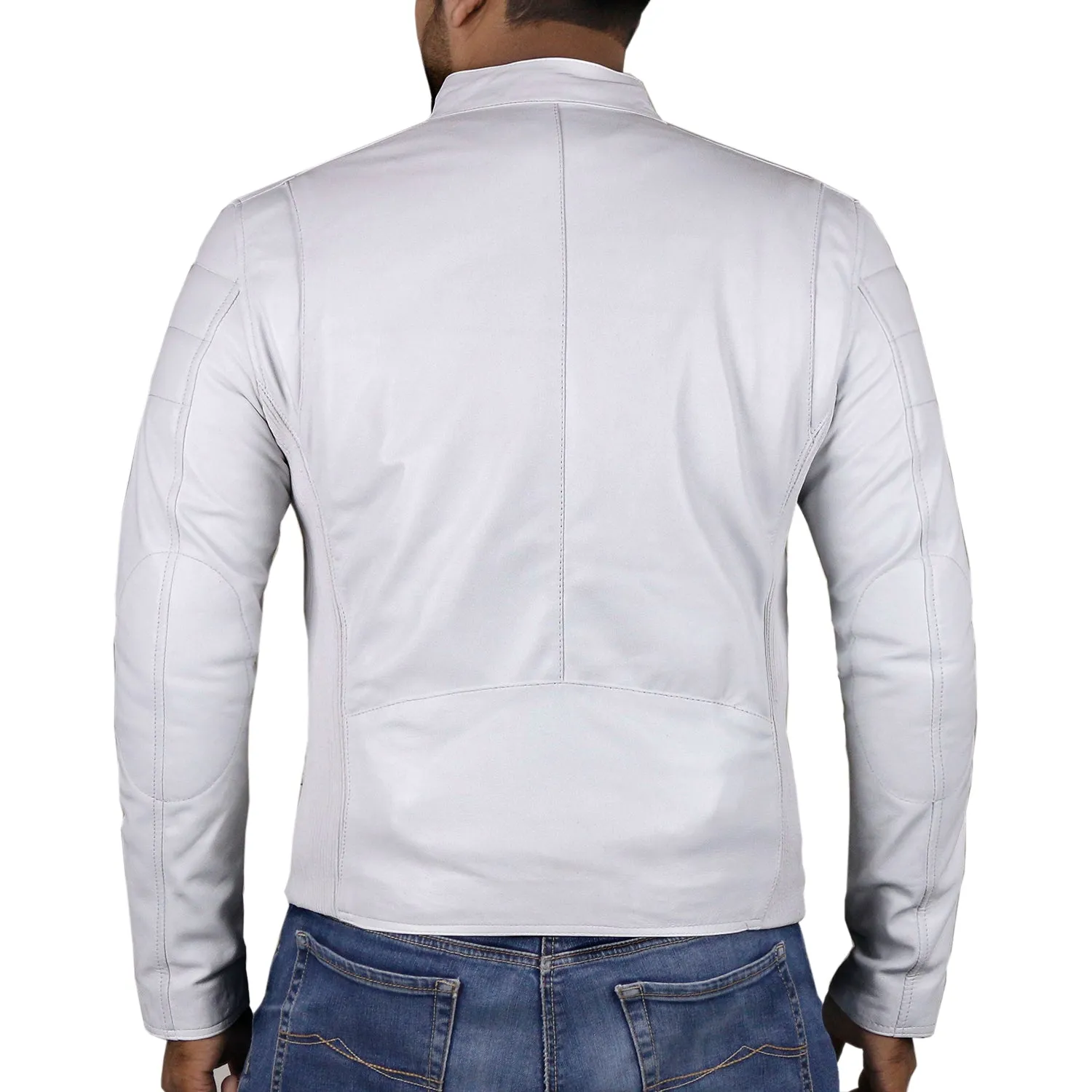 Leather Jackets Hub Mens Genuine Lambskin Leather Jacket (Black, Racer Jacket) - 1501008