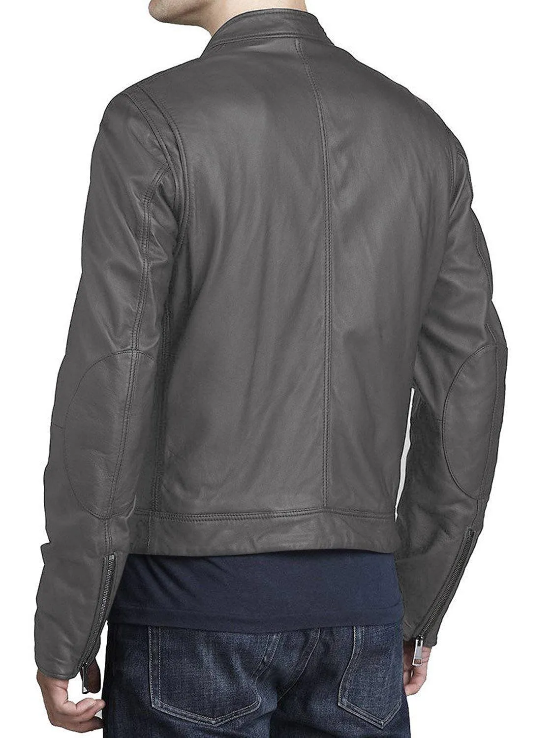 Leather Jackets Hub Mens Genuine Lambskin Leather Jacket (Black, Racer Jacket) - 1501316