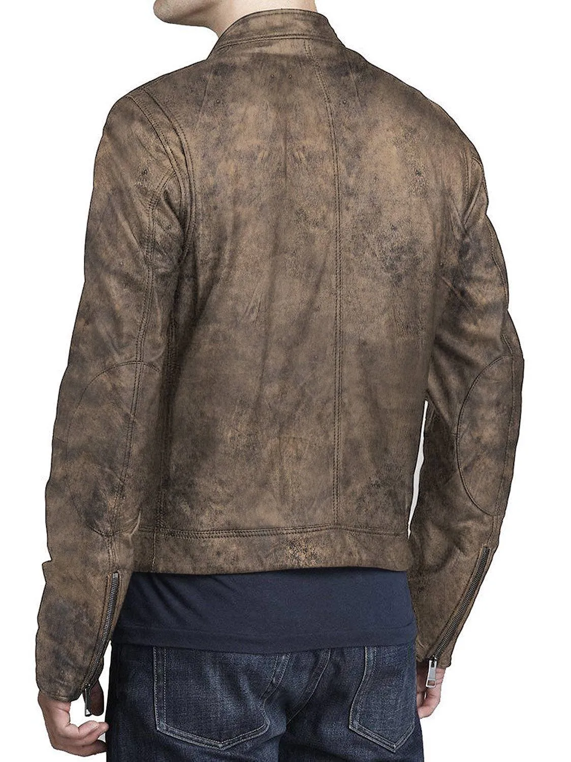 Leather Jackets Hub Mens Genuine Lambskin Leather Jacket (Black, Racer Jacket) - 1501316