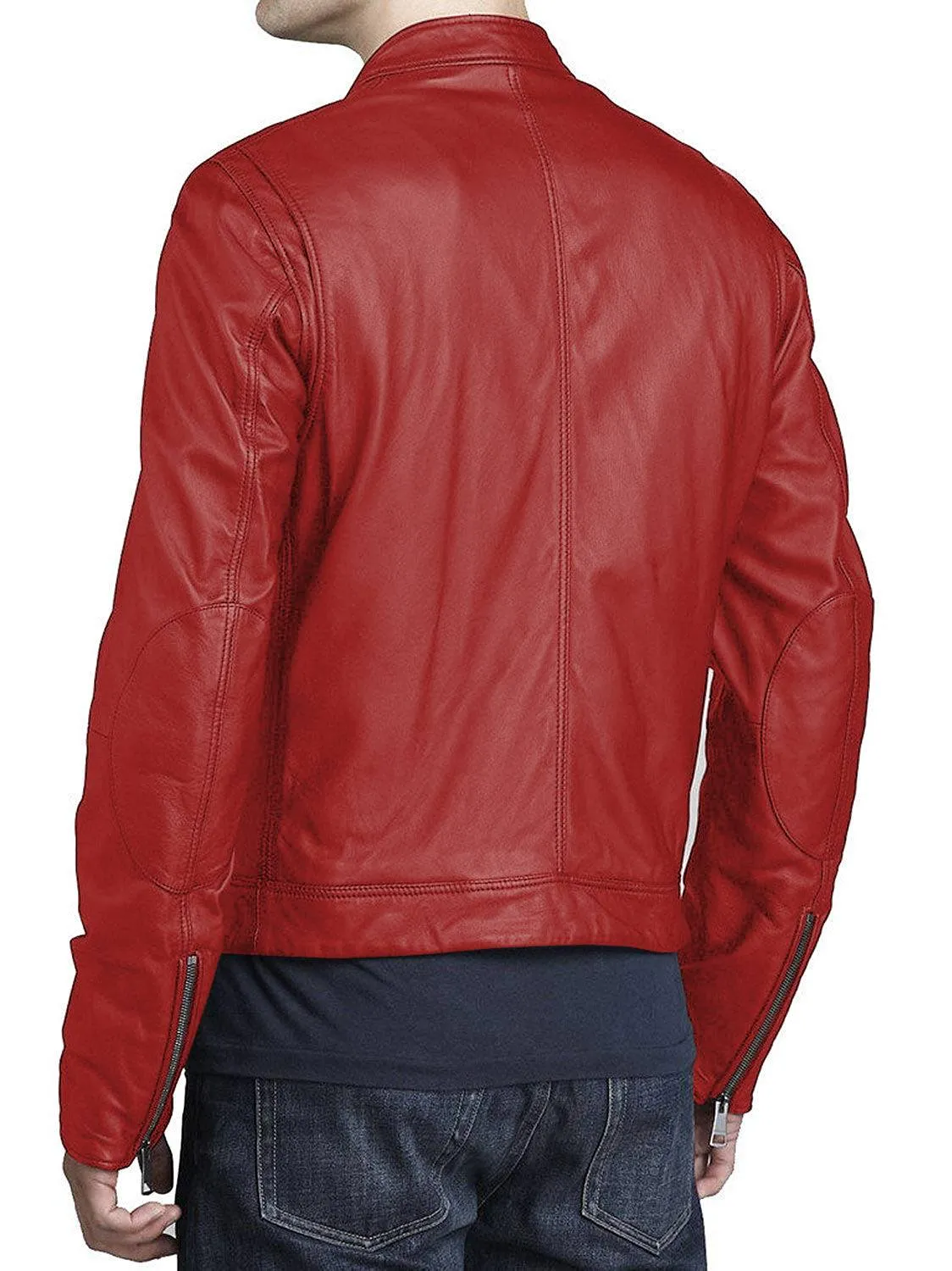 Leather Jackets Hub Mens Genuine Lambskin Leather Jacket (Black, Racer Jacket) - 1501316
