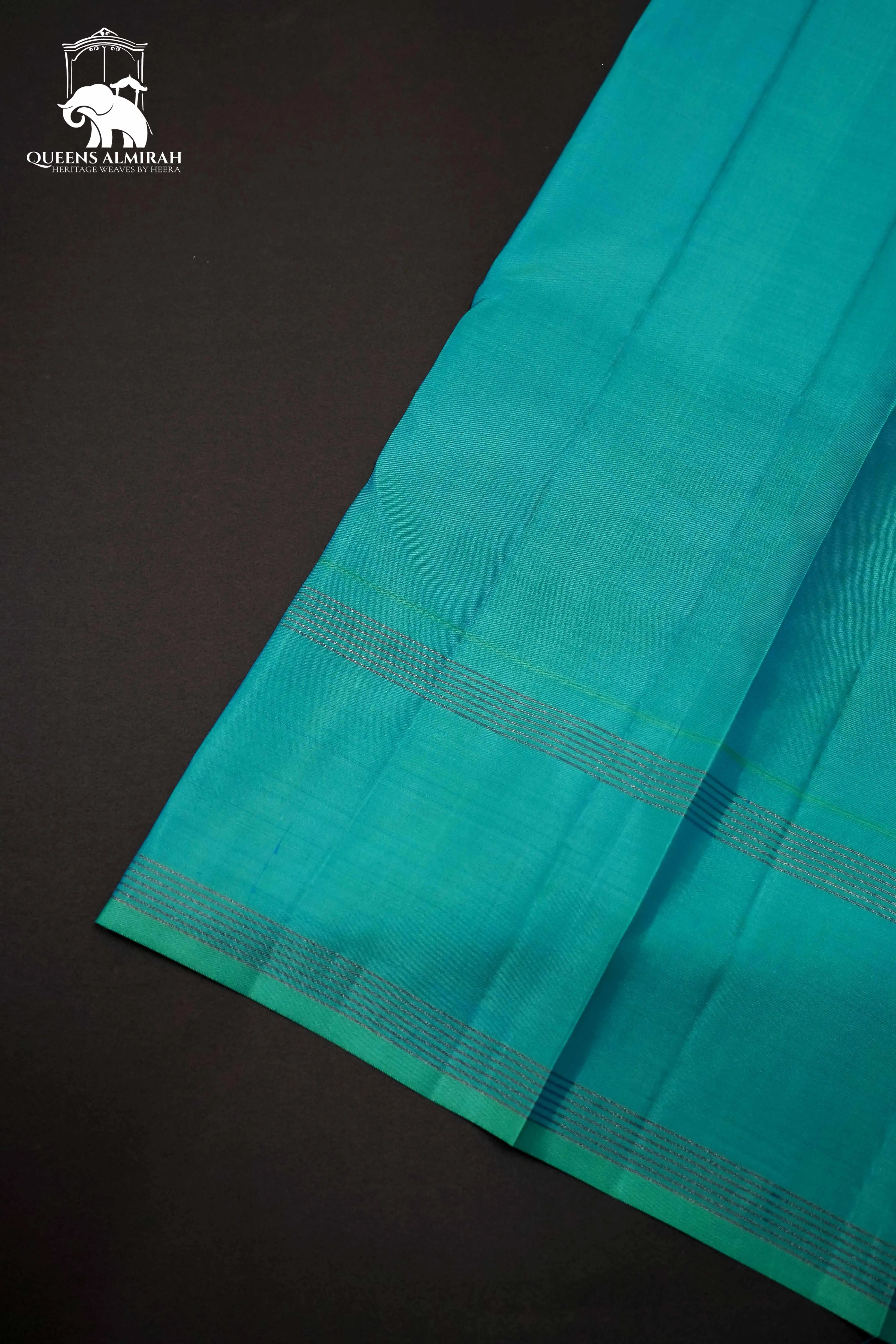 LIGHT TURQOISE BLUE WITH WOVEN BORDER KANCHIVARAM SILK SAREE