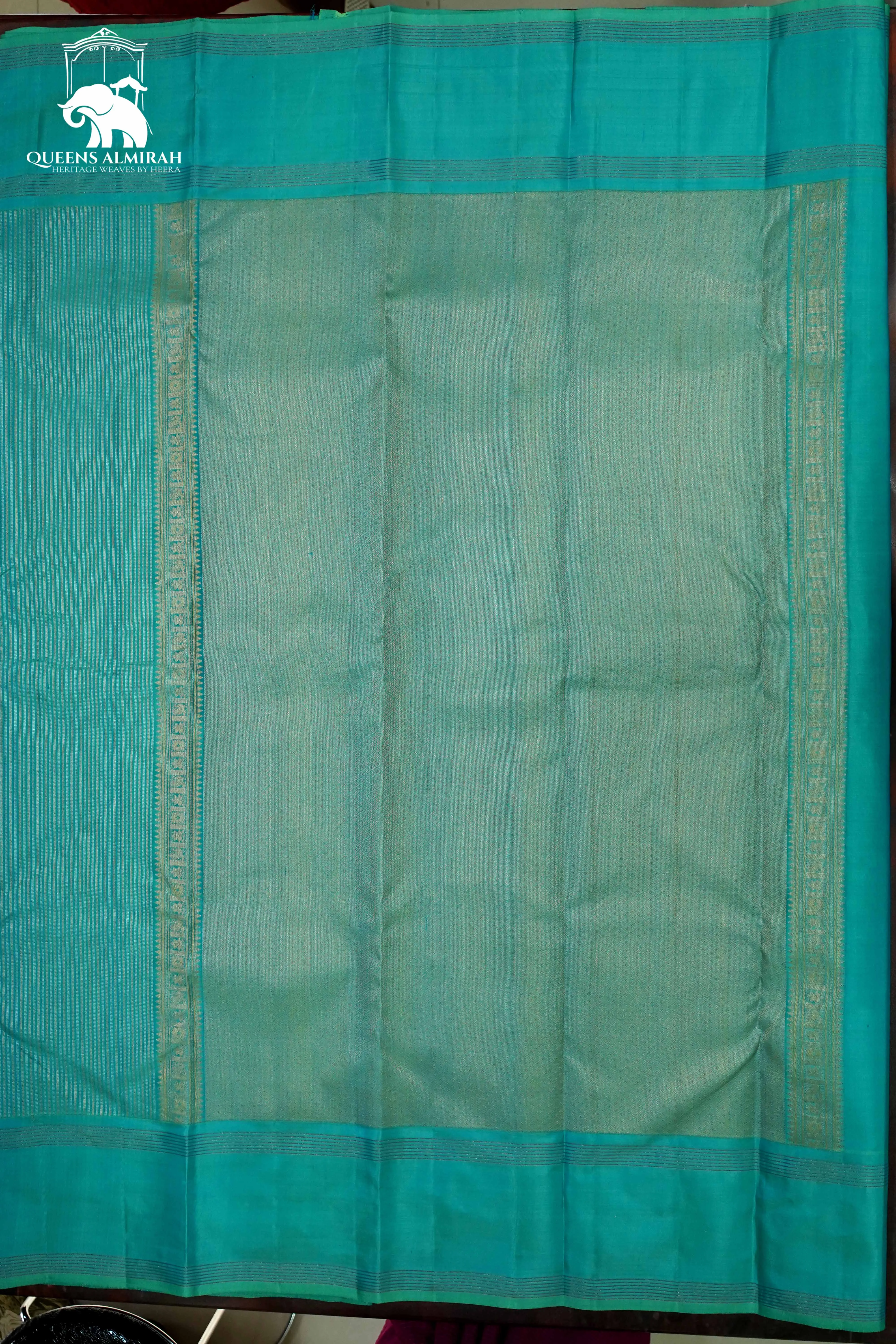 LIGHT TURQOISE BLUE WITH WOVEN BORDER KANCHIVARAM SILK SAREE