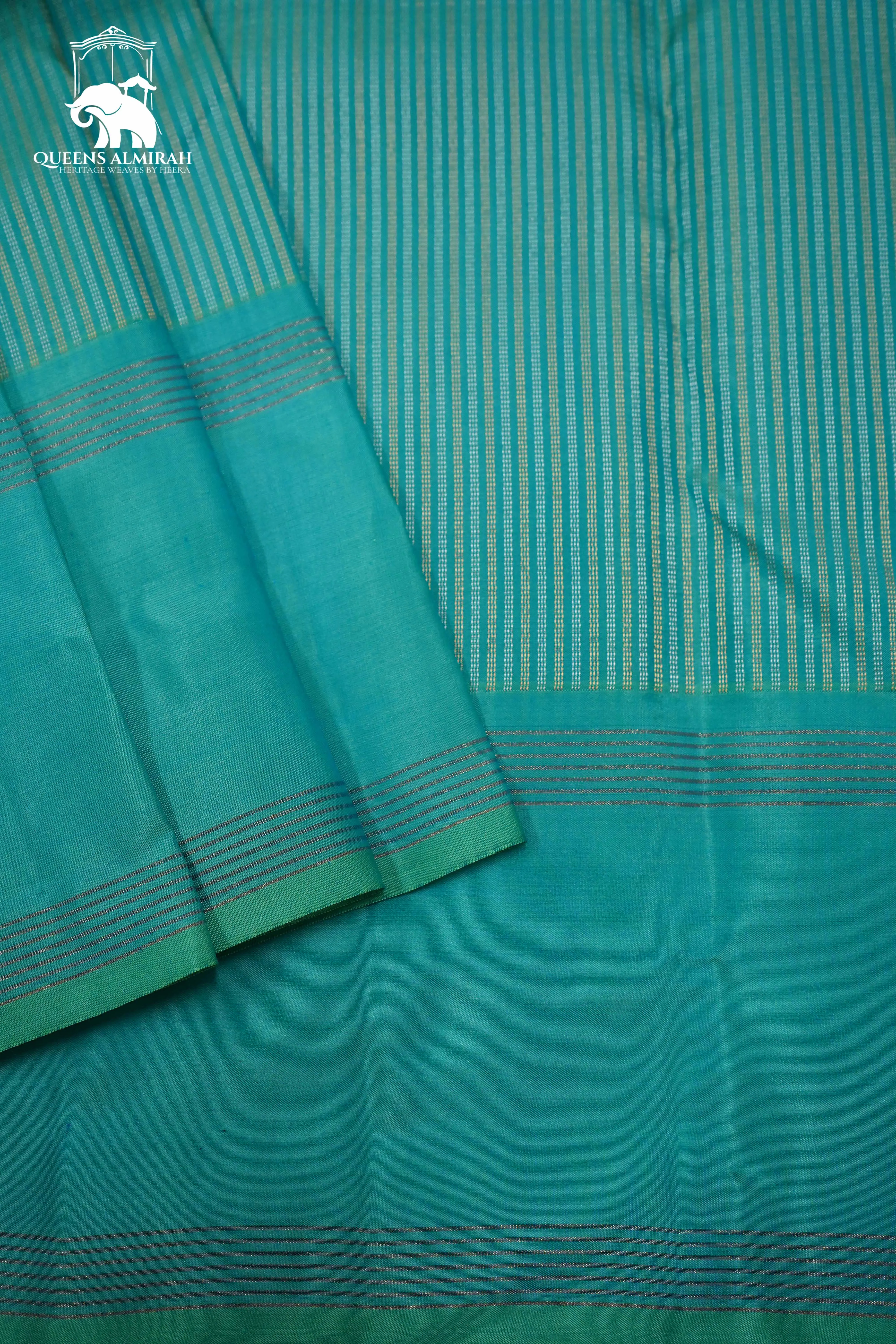 LIGHT TURQOISE BLUE WITH WOVEN BORDER KANCHIVARAM SILK SAREE