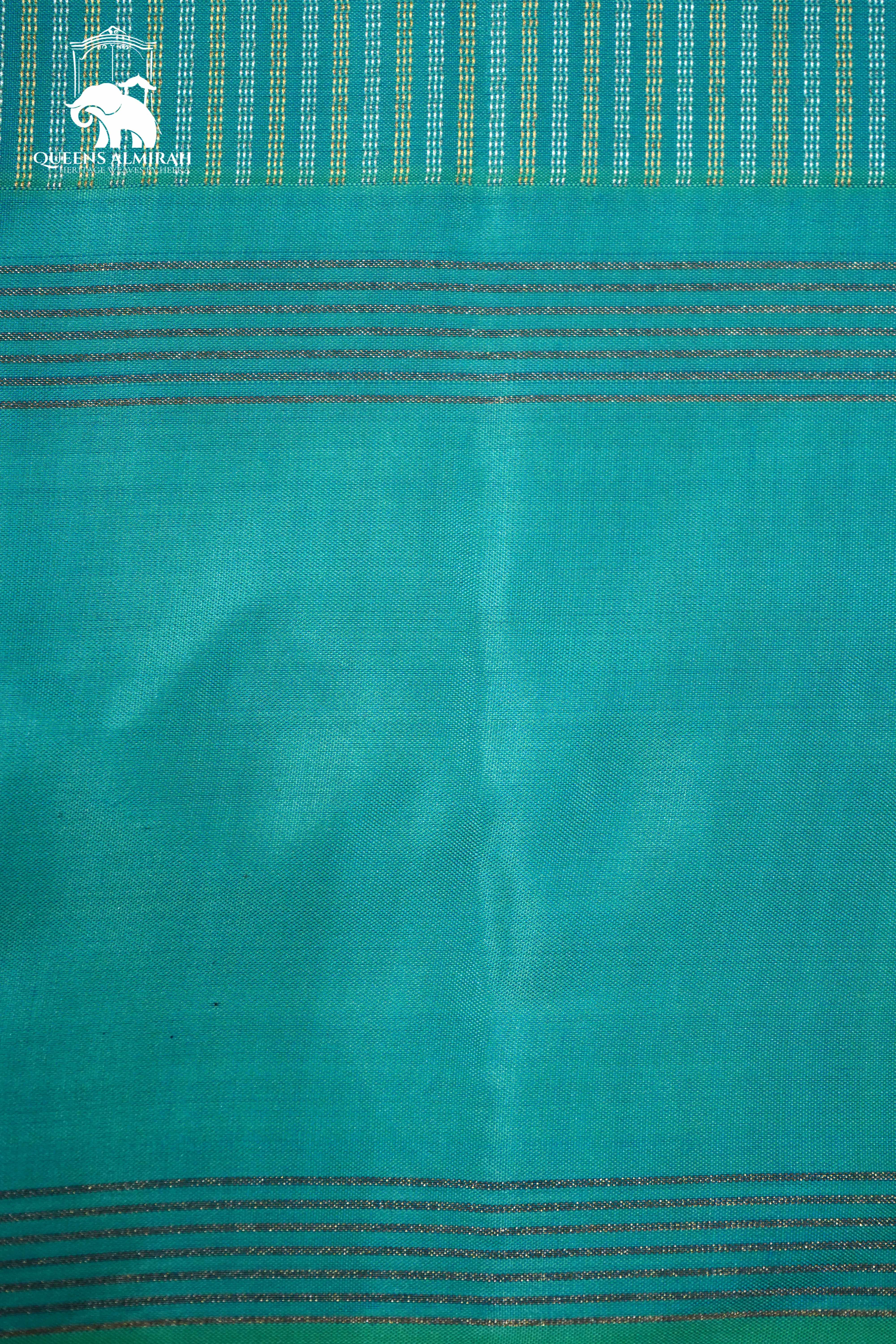 LIGHT TURQOISE BLUE WITH WOVEN BORDER KANCHIVARAM SILK SAREE
