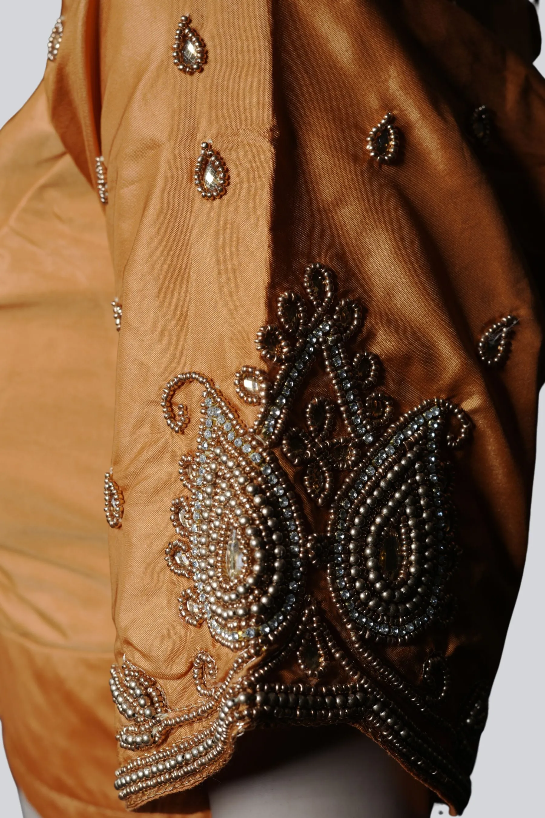 Maggam Work Blouse with Fancy Tassels - Elegant & Heavy Embellishments