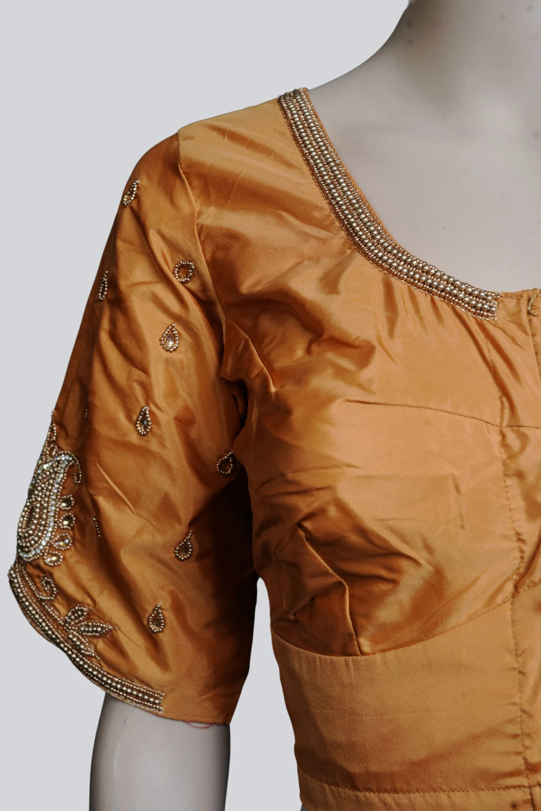 Maggam Work Blouse with Fancy Tassels - Elegant & Heavy Embellishments