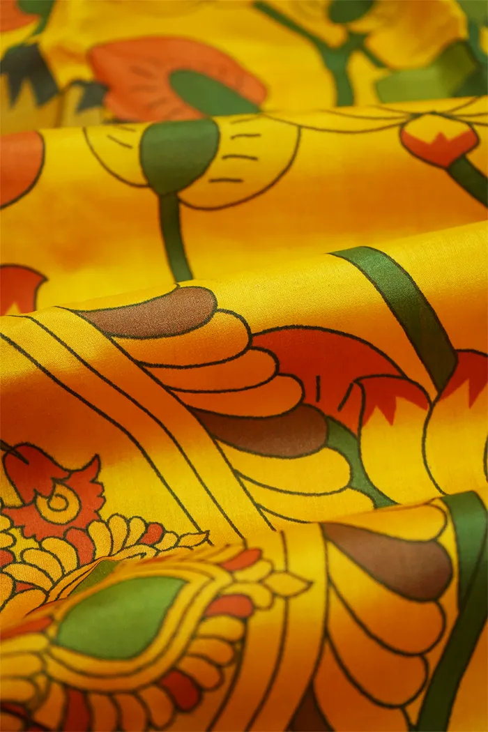 MANGO YELLOW WITH COCOA BROWN KANCHIVARAM SILK SAREE