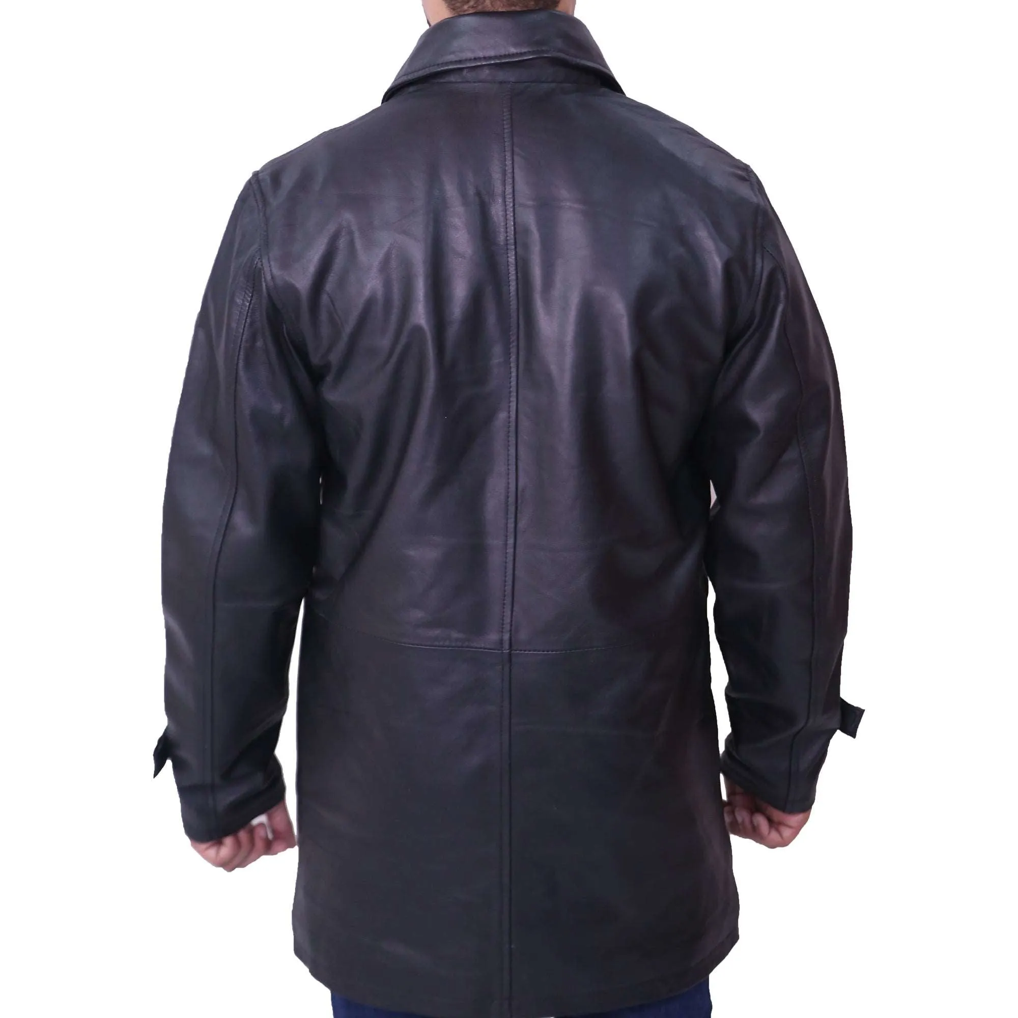 Men's Black Leather Coat