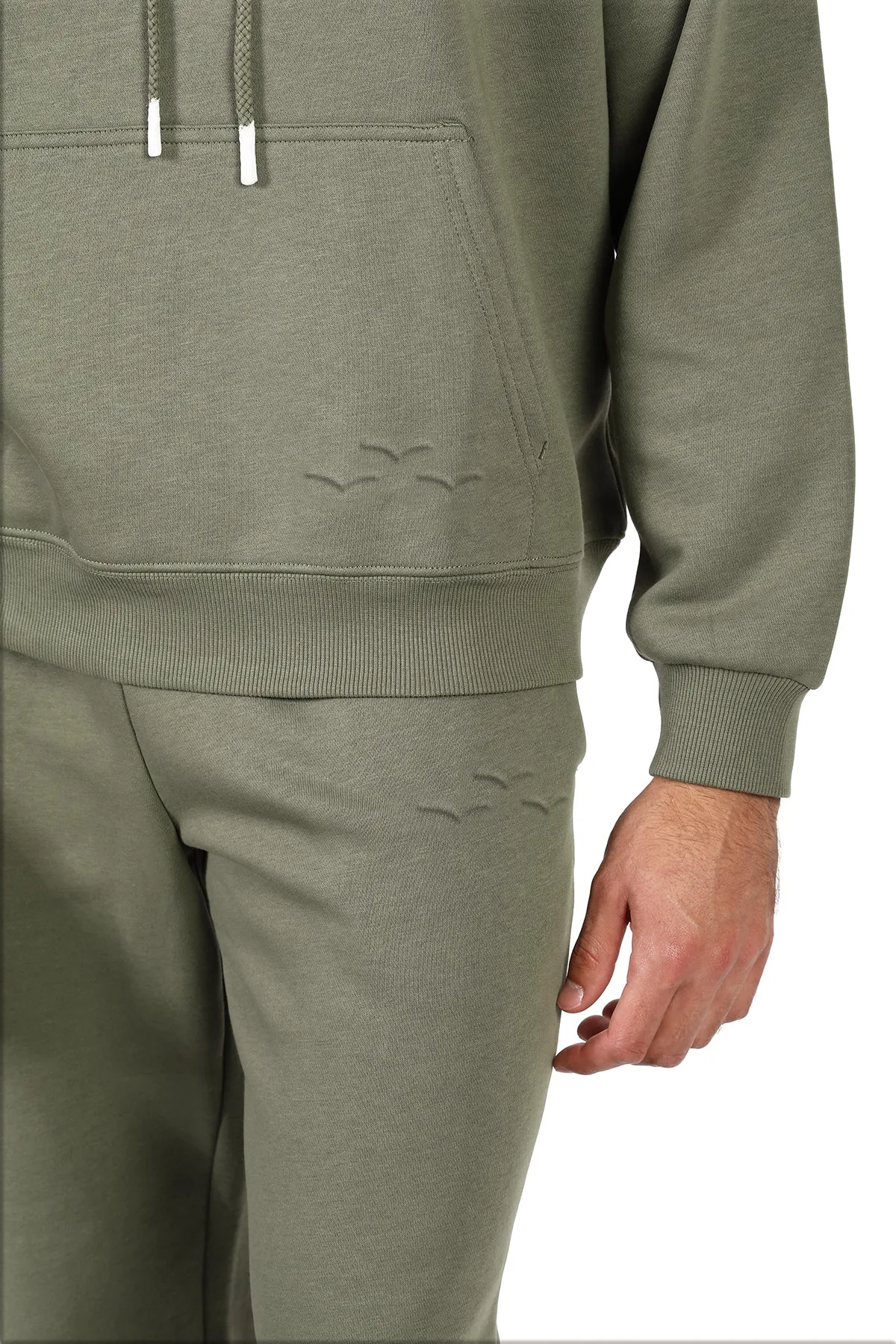 Men’s premium fleece relaxed hoodie in olive