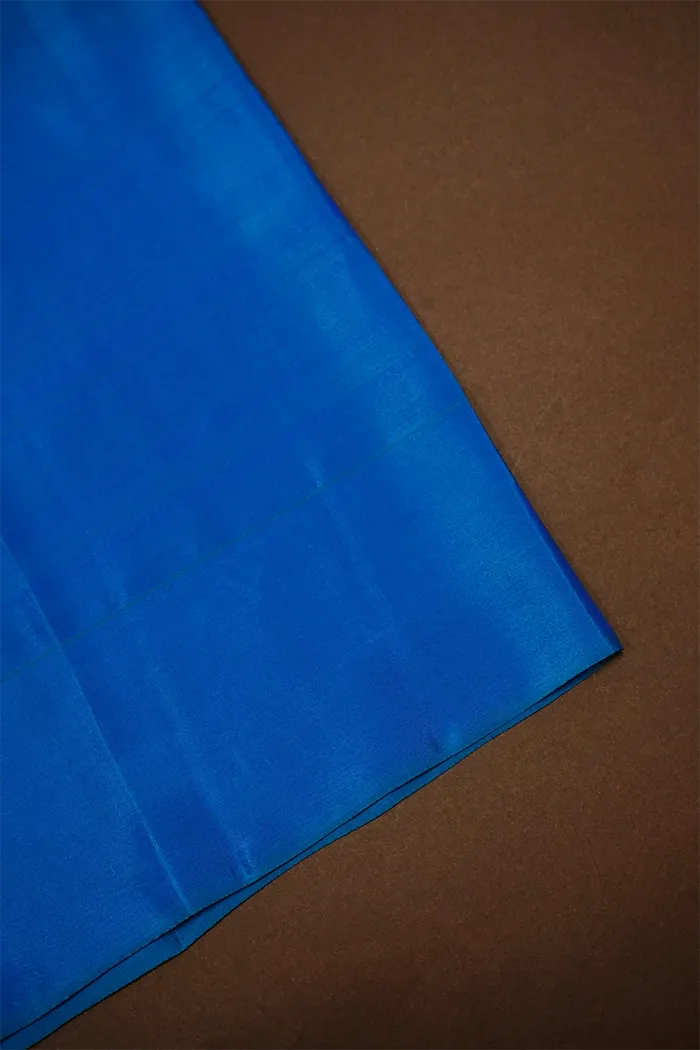 METALLIC BLUE WITH CYAN BLUE PURE KANCHIVARAM SILK SAREE