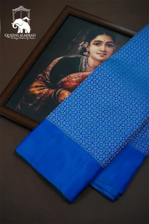 METALLIC BLUE WITH CYAN BLUE PURE KANCHIVARAM SILK SAREE