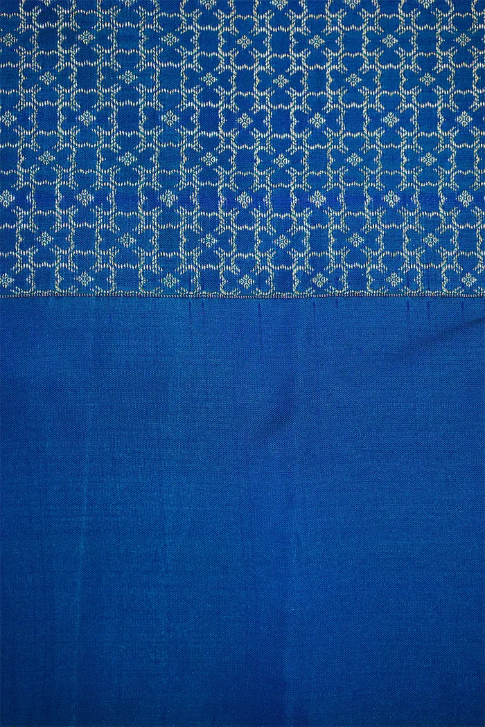 METALLIC BLUE WITH CYAN BLUE PURE KANCHIVARAM SILK SAREE