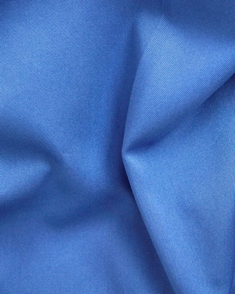 Plain Light Blue Cotton Trousers