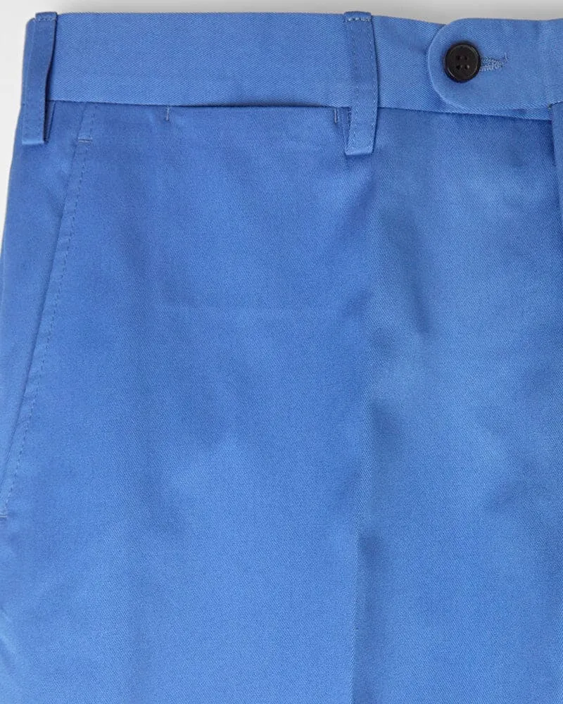 Plain Light Blue Cotton Trousers