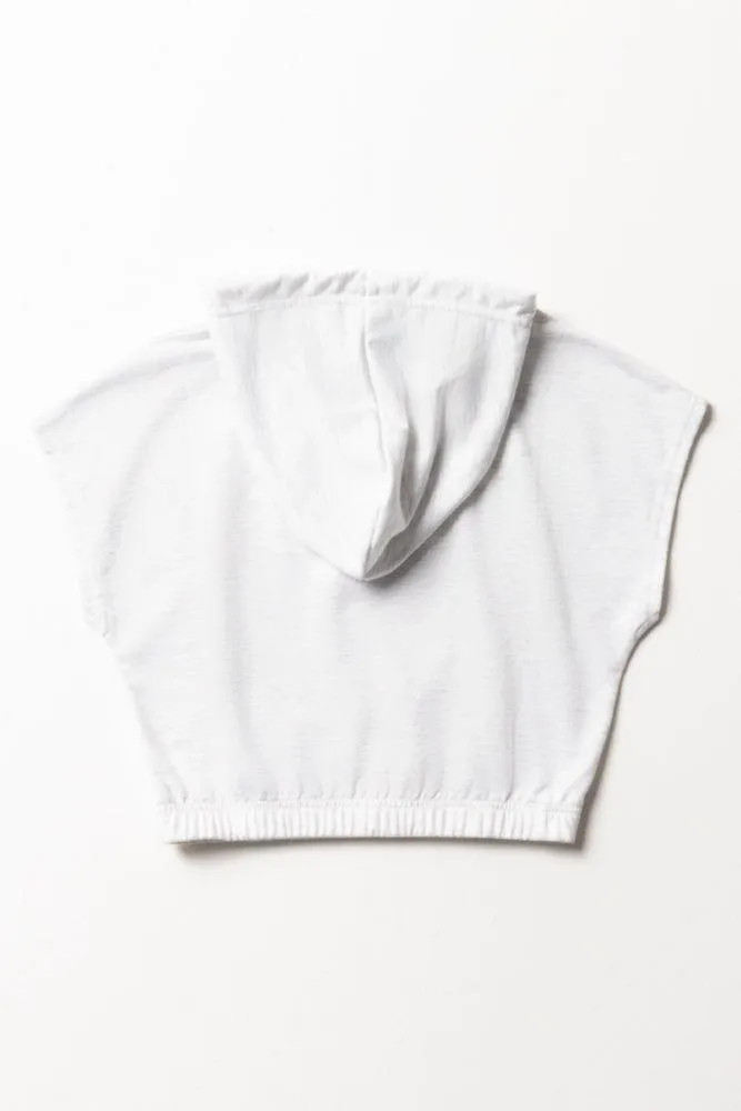 Sleeveless Hoodie Light Grey