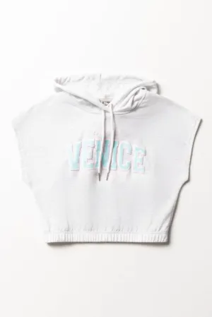 Sleeveless Hoodie Light Grey