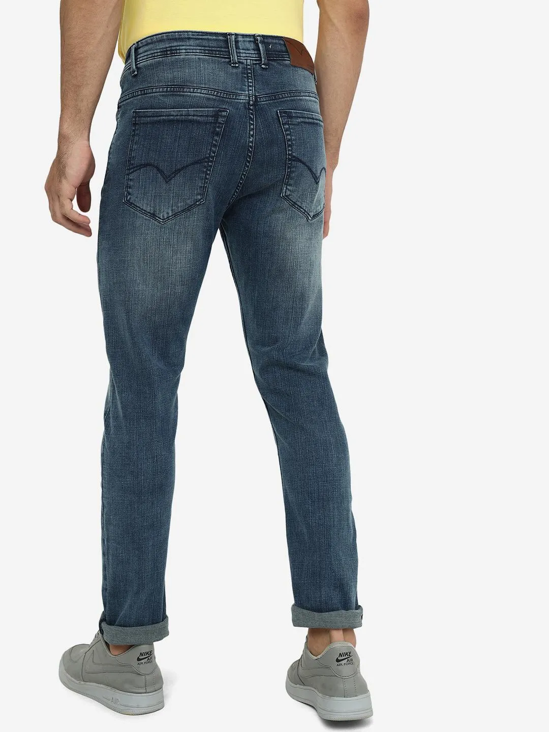Smoke Blue Washed Straight Fit Jeans | JadeBlue