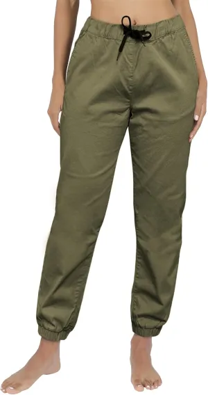 Southpole Women's Casual Comfy Twill Jogger Pants, Stretchable