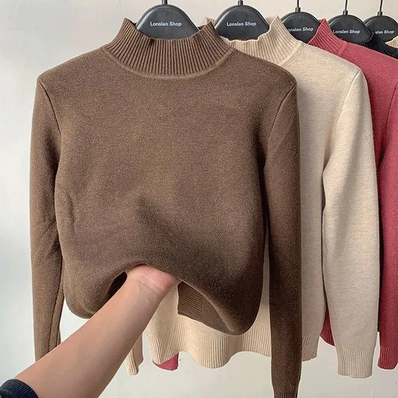 Turtleneck Velvet Sweater