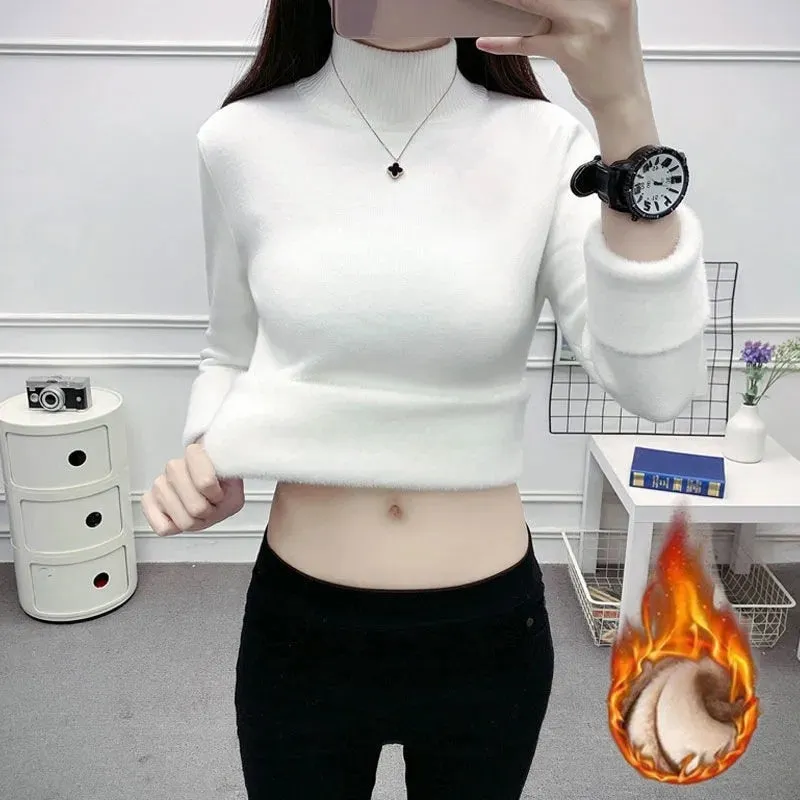 Turtleneck Velvet Sweater
