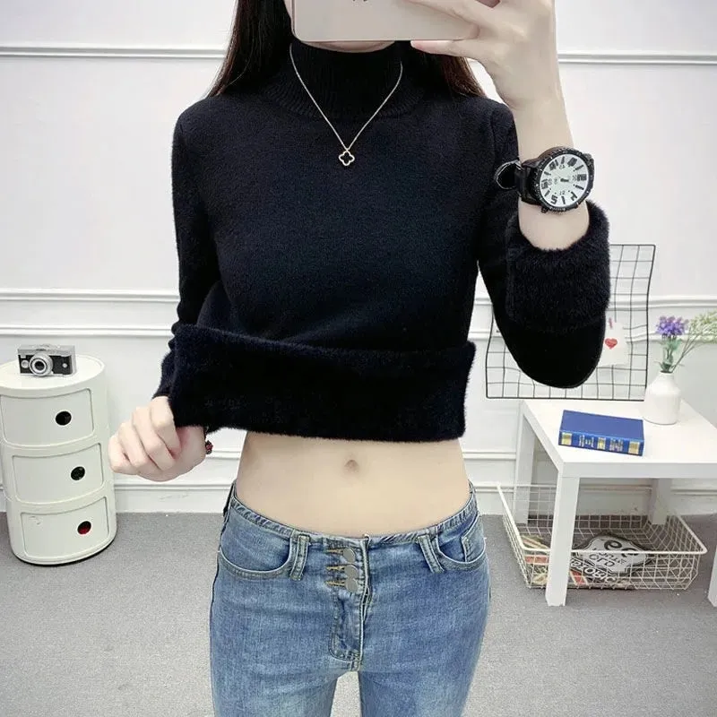 Turtleneck Velvet Sweater