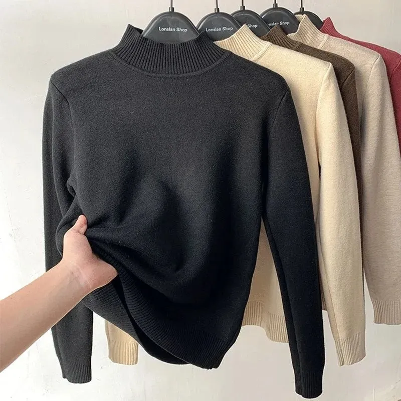 Turtleneck Velvet Sweater